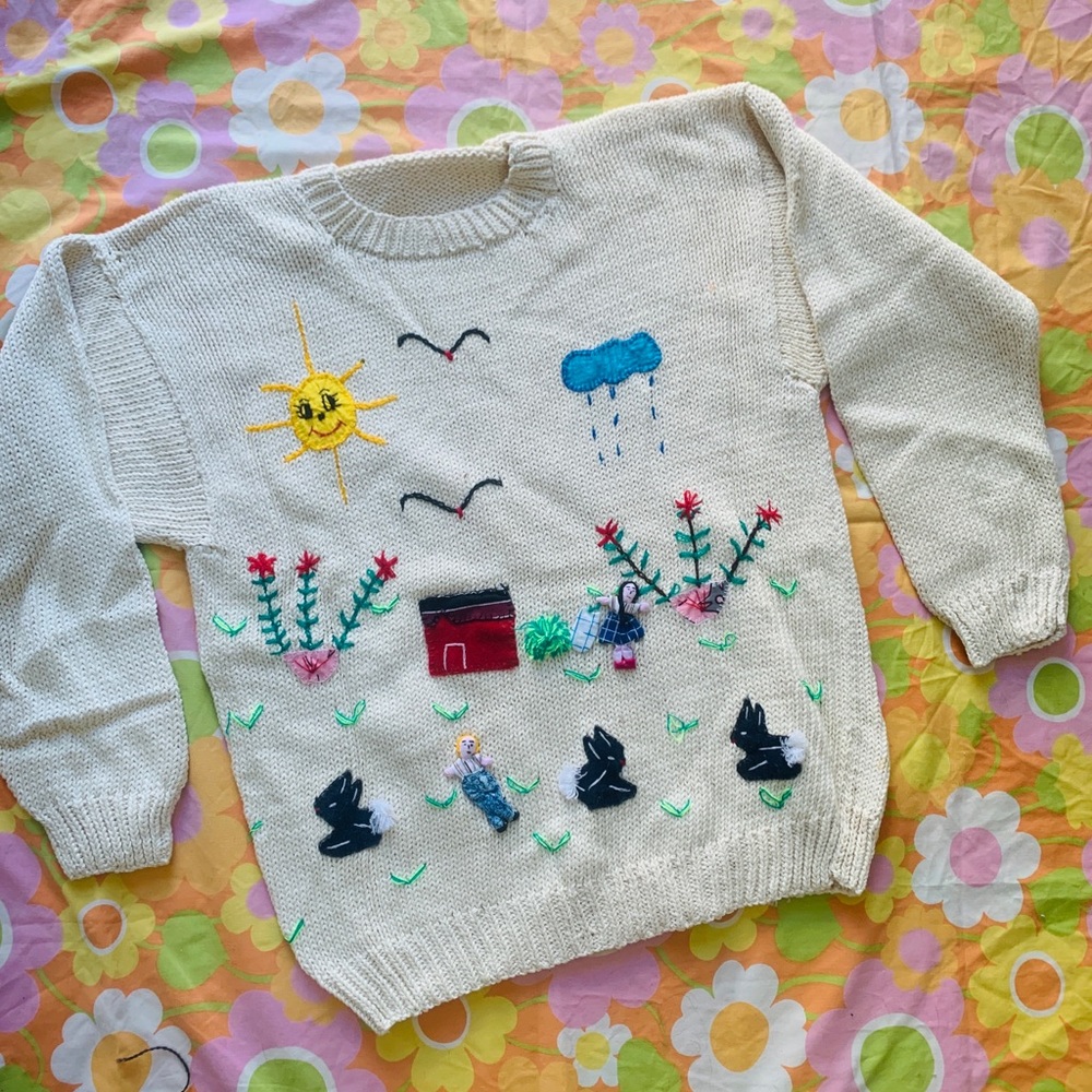 VTG 1980s Floral Pasture Sweater
